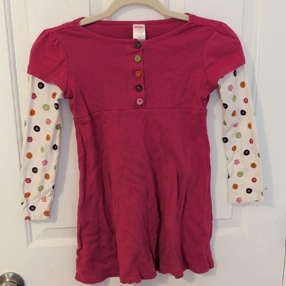 Gymboree Pink Dress with Colorful Button Details